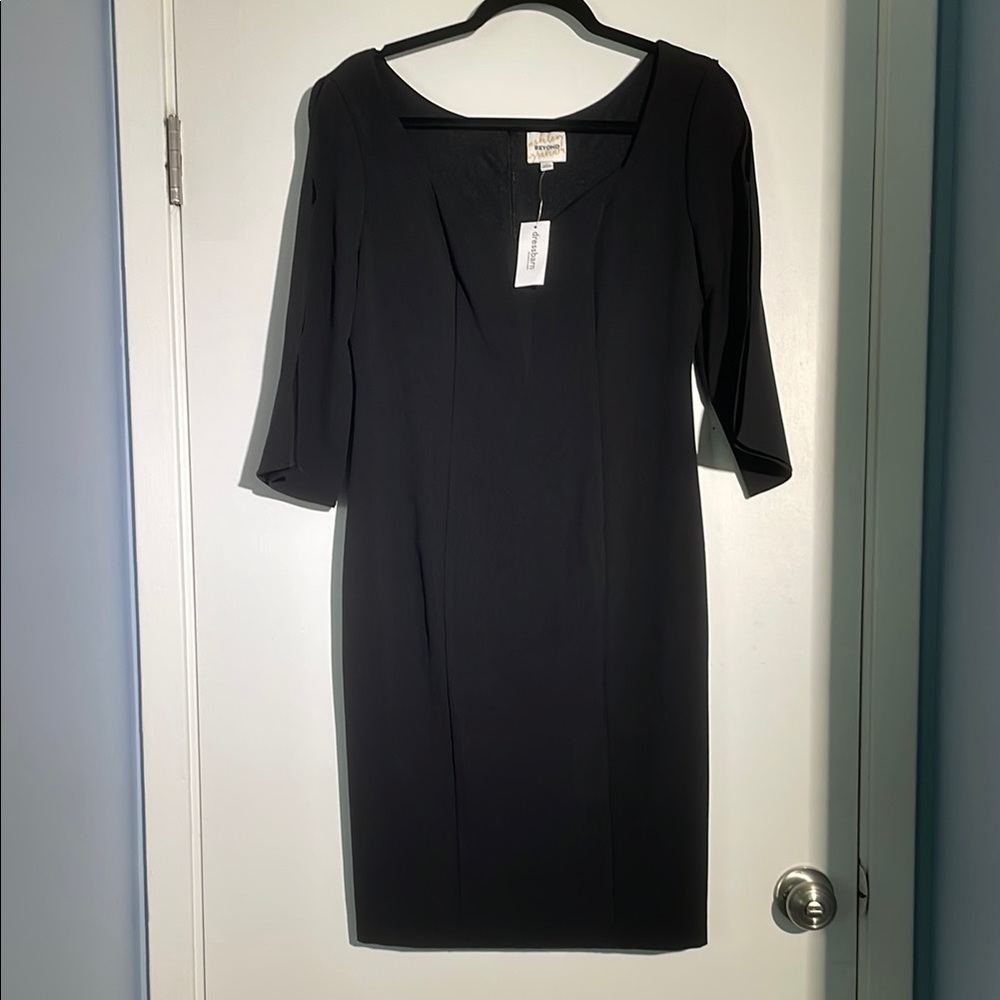 Dressbarn Black Sheath Dress with Dolman Sleeves